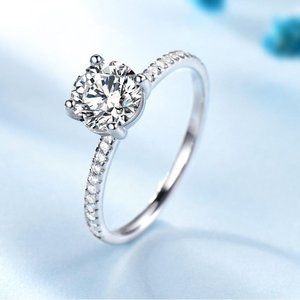 ROUND WHITE SOLITAIRE CUBIC ZIRCONIA RING